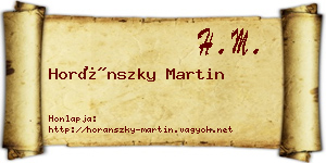 Horánszky Martin névjegykártya